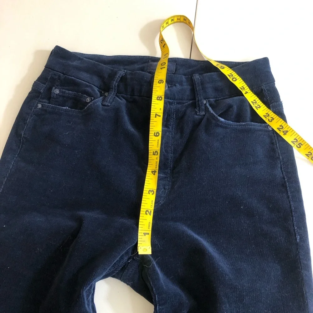 Mother high waisted looker ankle chew hopscotch blue corduroy size 25 - Picture 14 of 15